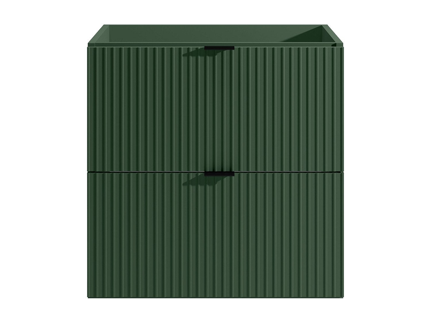 Wisząca szafka pod umywalkę, ryflowana – Matowa zielona – 60 cm – ZEVINI - Matowa zieleń - 60 cm - ZEVINI