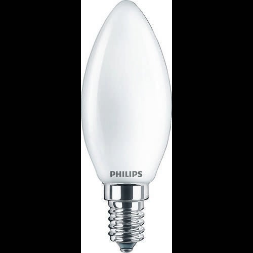 Philips LED Ampoule E14 Forme Flamme 3.4W (40W) Blanc Chaud | Gradable Sans Scintillement | Économie D'Énergie | 35 X 119 Mm
