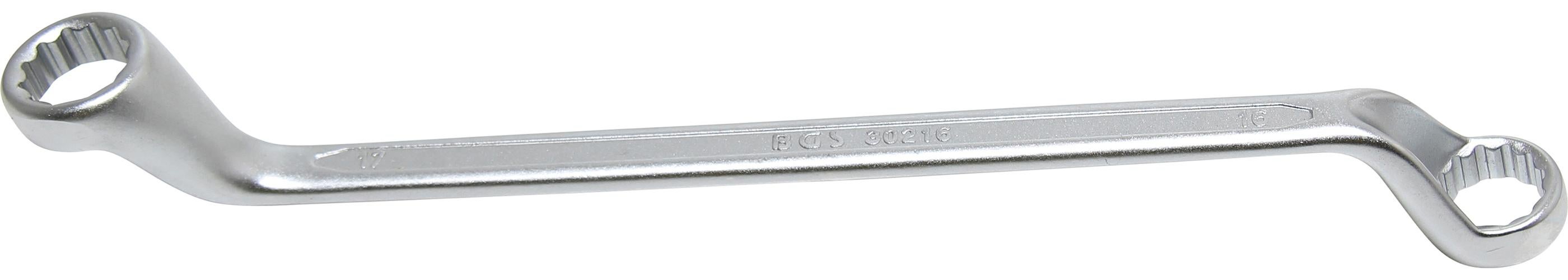 BGS podwójny klucz oczkowy głęboko wygięty SW 16 x 17 mm - 30216