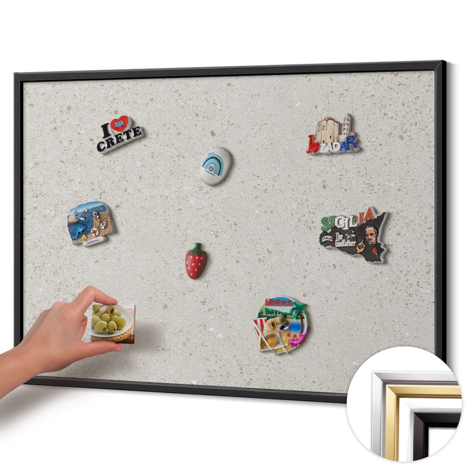 Tableau aimanté décoration murale design pour magnets et photos - Grès ...
