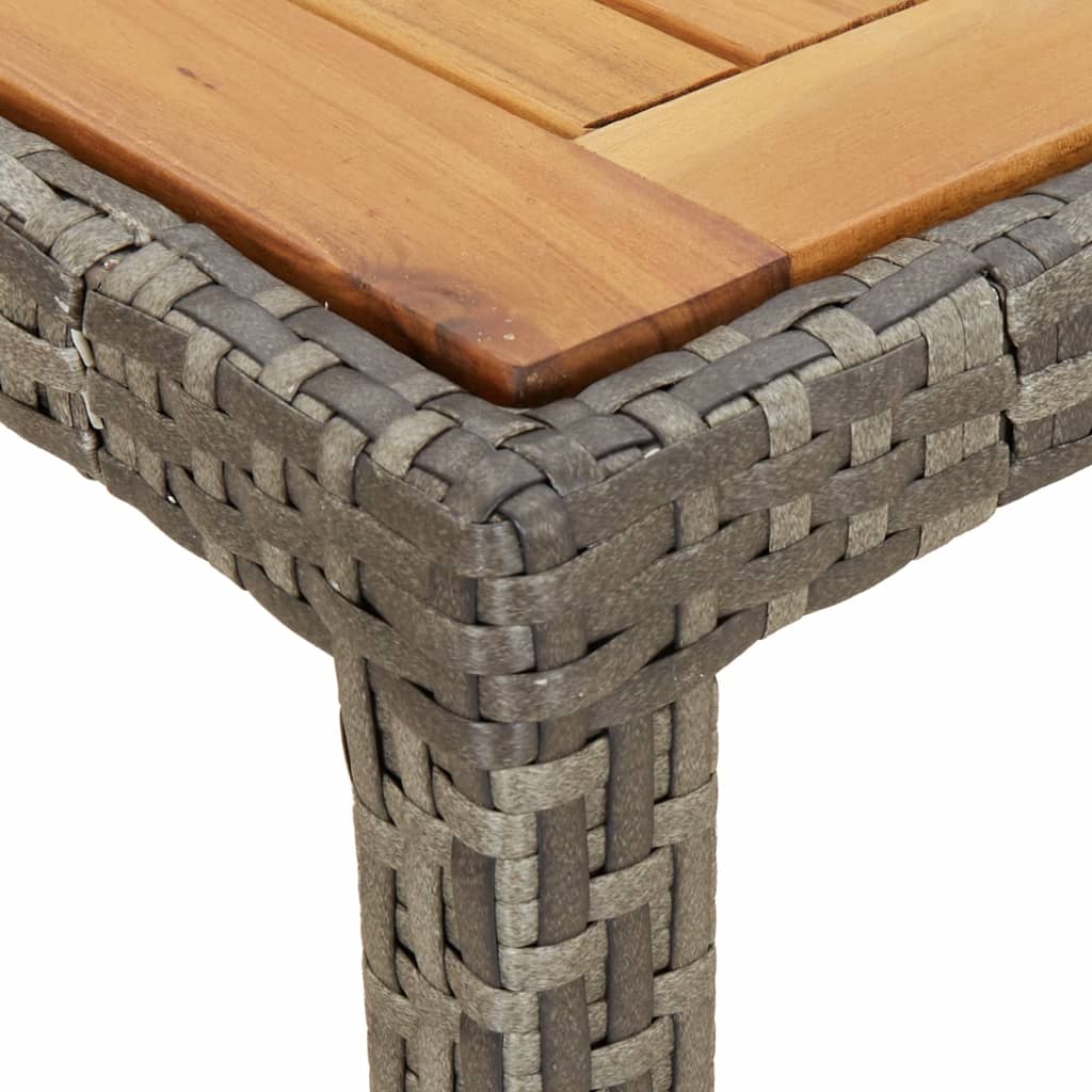 Mesa De Jardín VidaXL - Ratán Sintético Y Madera De Acacia, 140x80x75 Cm (¡Perfecta Para Terrazas!)
