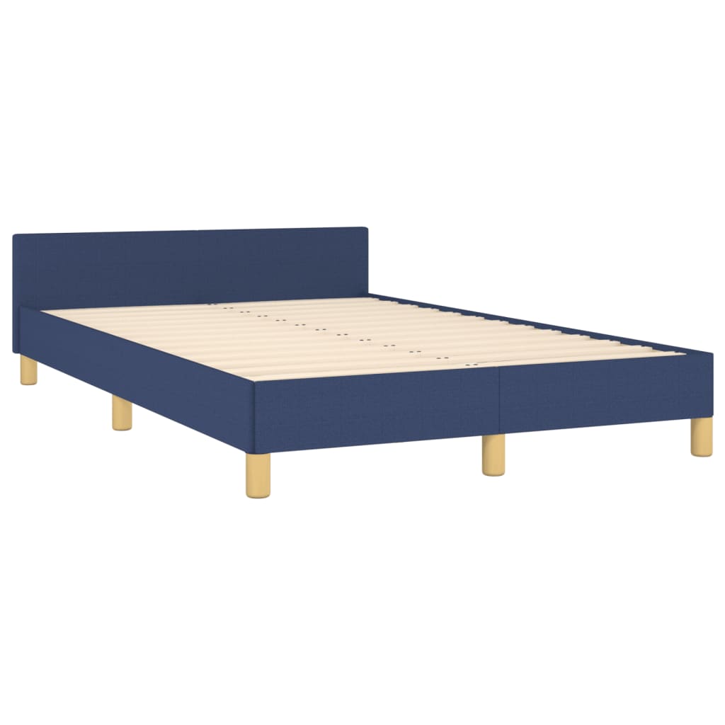 Cadre de lit sans matelas en tissu bleu, pour la chambre, 120 × 190 cm - 5