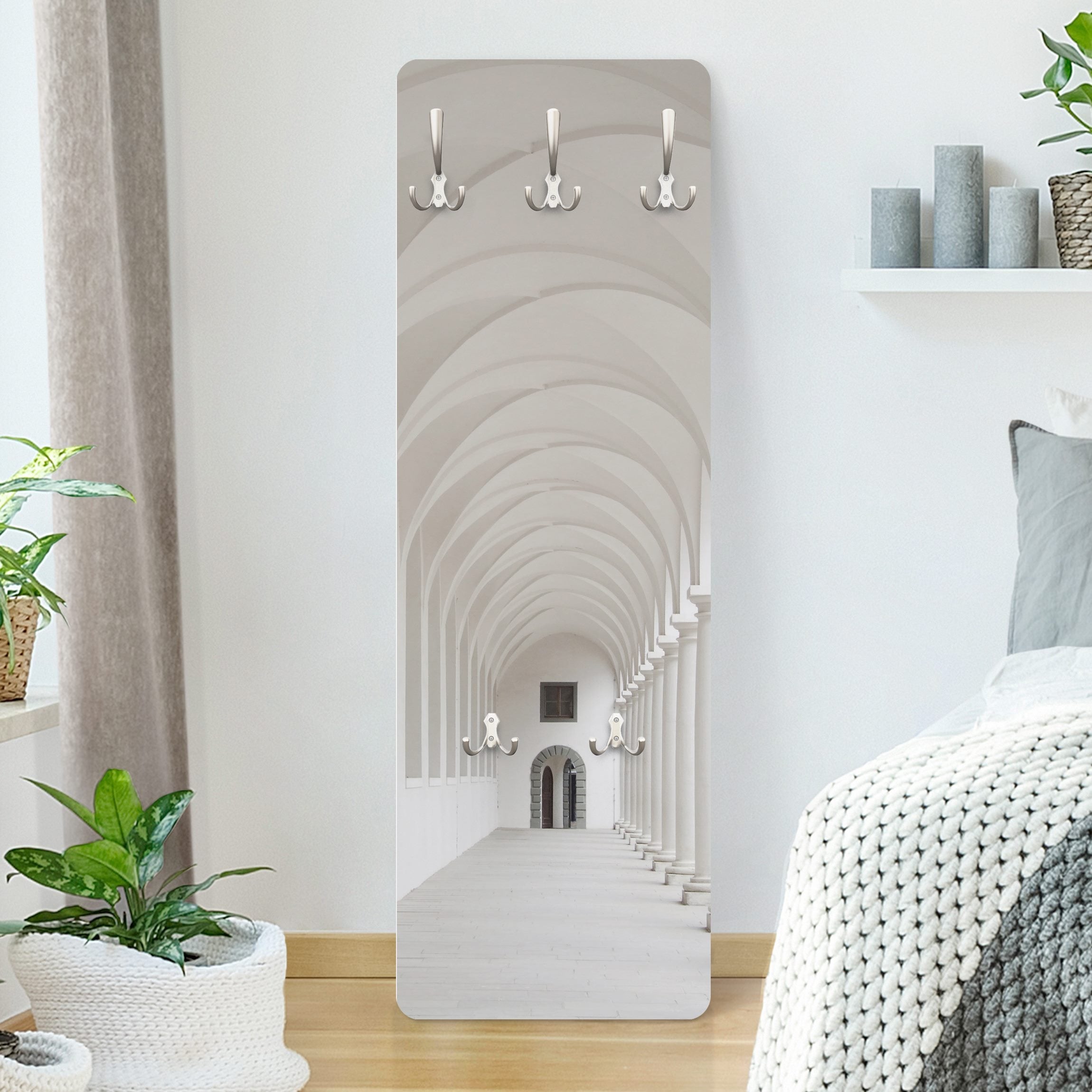 Appendiabiti Da Muro In Legno Bianco 26 Cm - 2 Ganci Per Ingres O Camera Da Letto