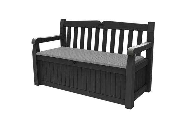 Banc de jardin EDEN avec Coffre en résine 265L - Anthracite - KETER