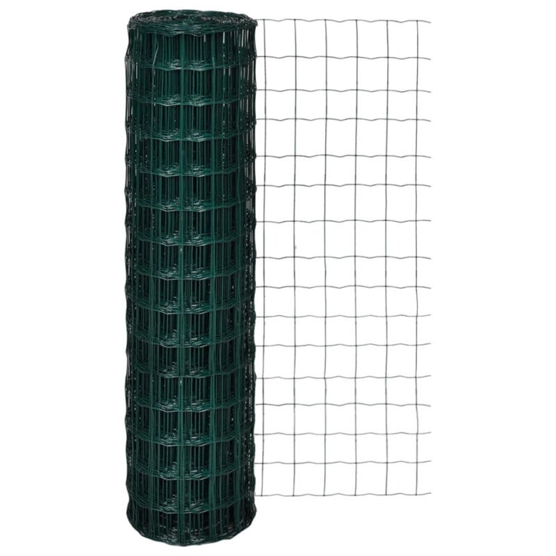 Recinzione Euro In Acciaio 10x1 M | Grigia Zincata Plastificata | Maglia 100x100 Mm | Per Giardino E Fattoria