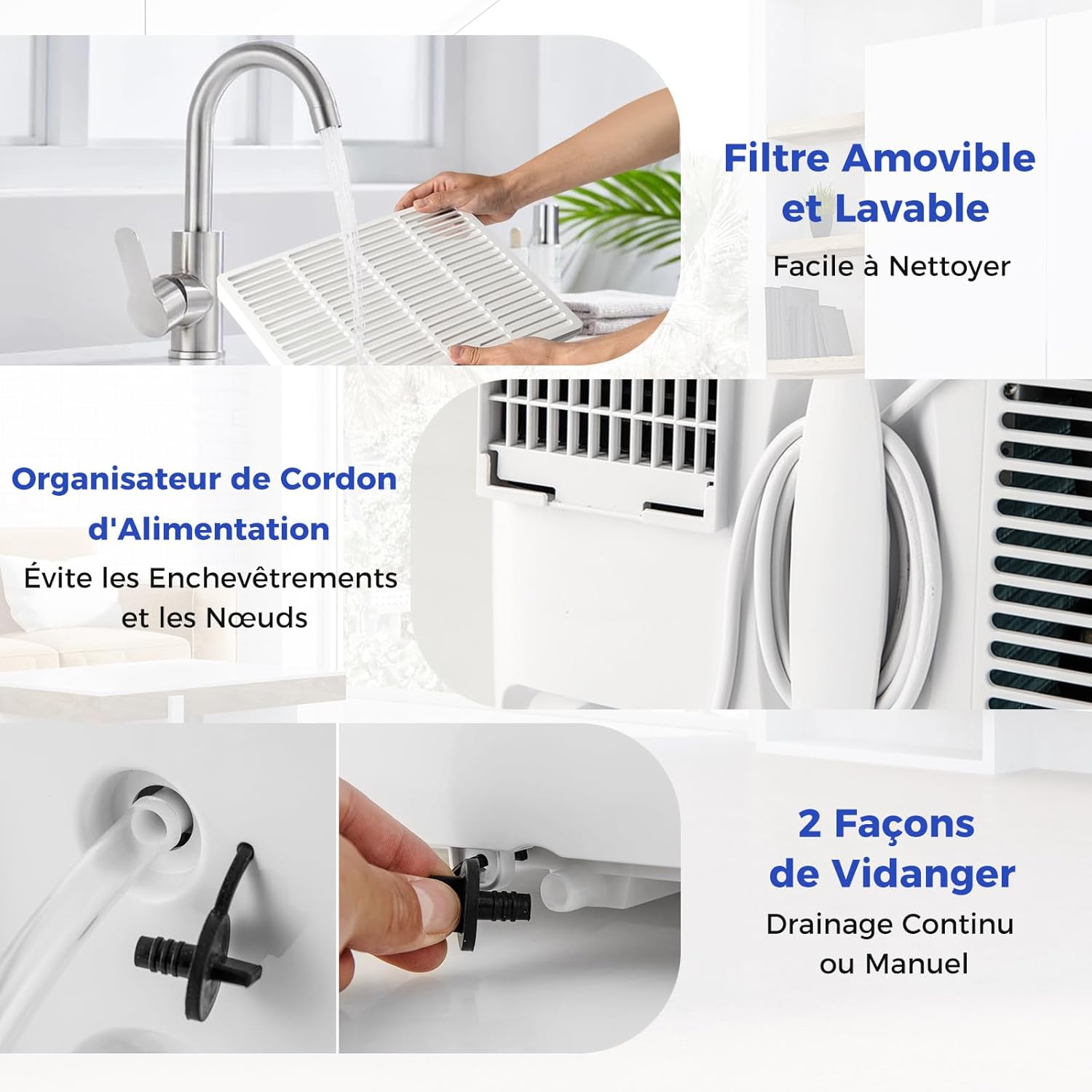 Ar Condicionado Portátil de 3,5 kW/12000 BTU, R290, Frigorífico/Ventilador/Desumidificador/Aquecedor, Temporizador 24 horas, Comando/Wi-Fi, 42㎡ [Clas - 9