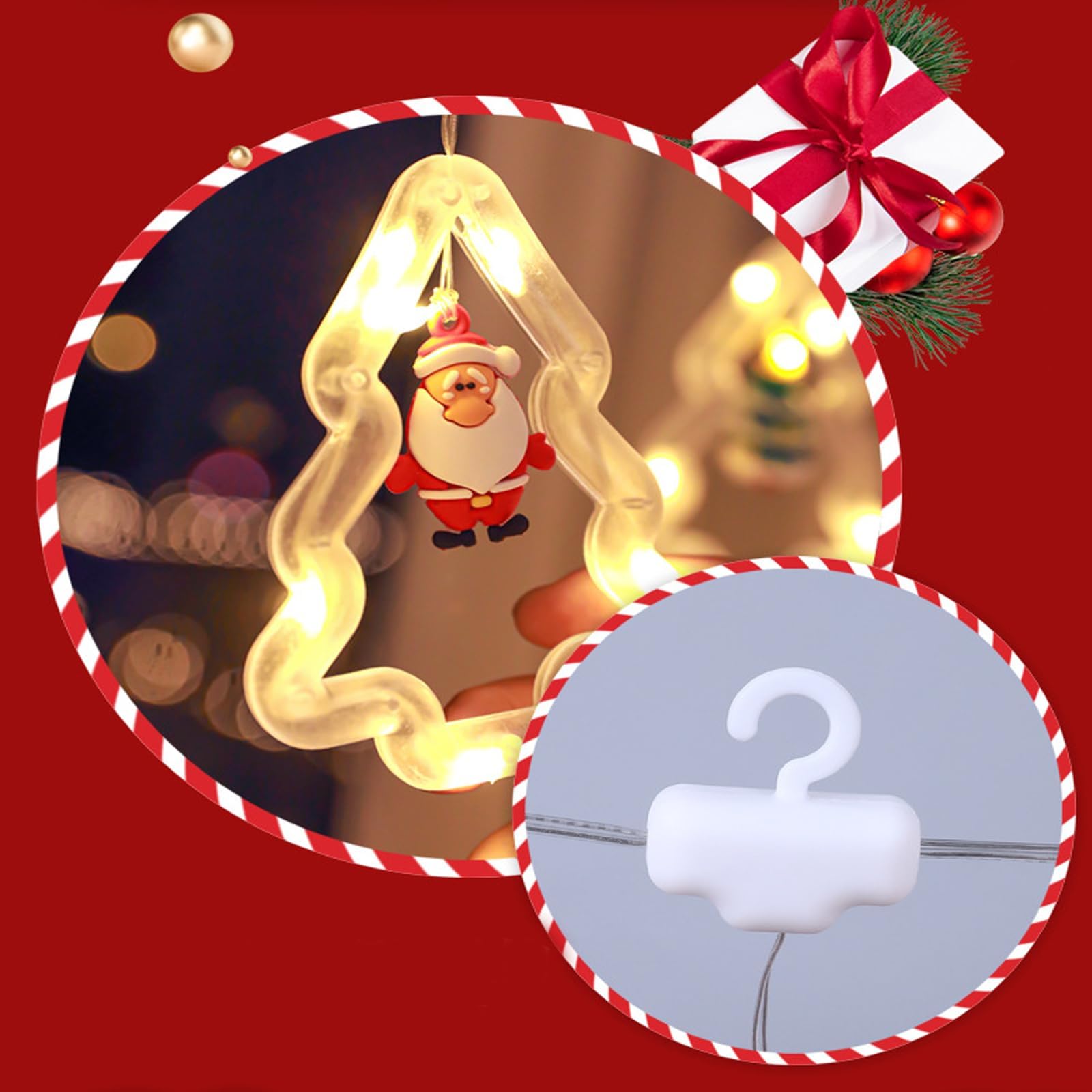 2 Pièces LED Star Christmas Lighting,décorations Lumineuses De Noël Pour Fenêtres,guirlandes Lumineuses Suspendues En Forme D'étoiles,minuterie,2 Modes, Pour Fêtes, Mariages, Décorations De Noël