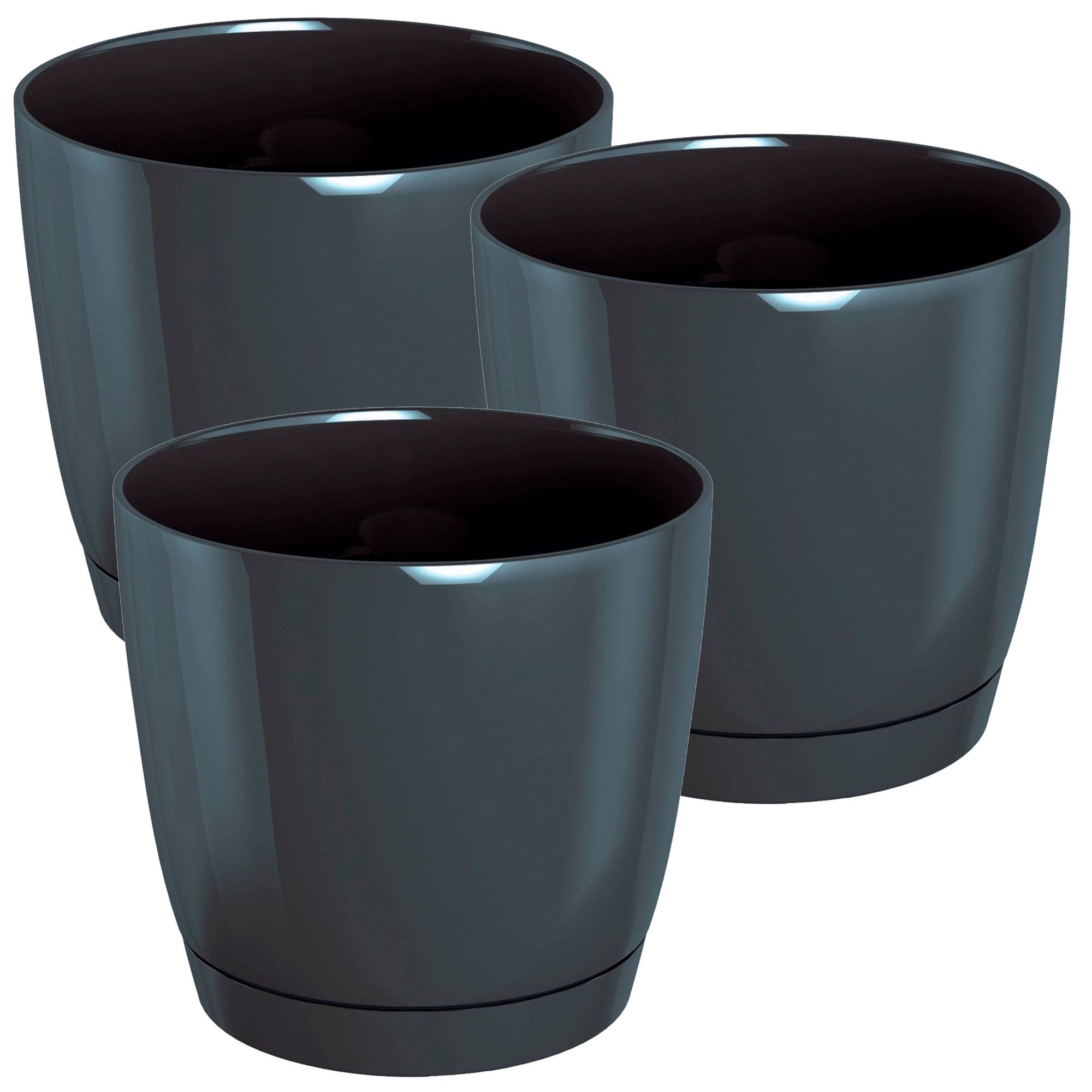 Jardinera Plástico Coubi Case P Prosperplast Grafito 24x12x11 Cm - Capacidad 2.5L