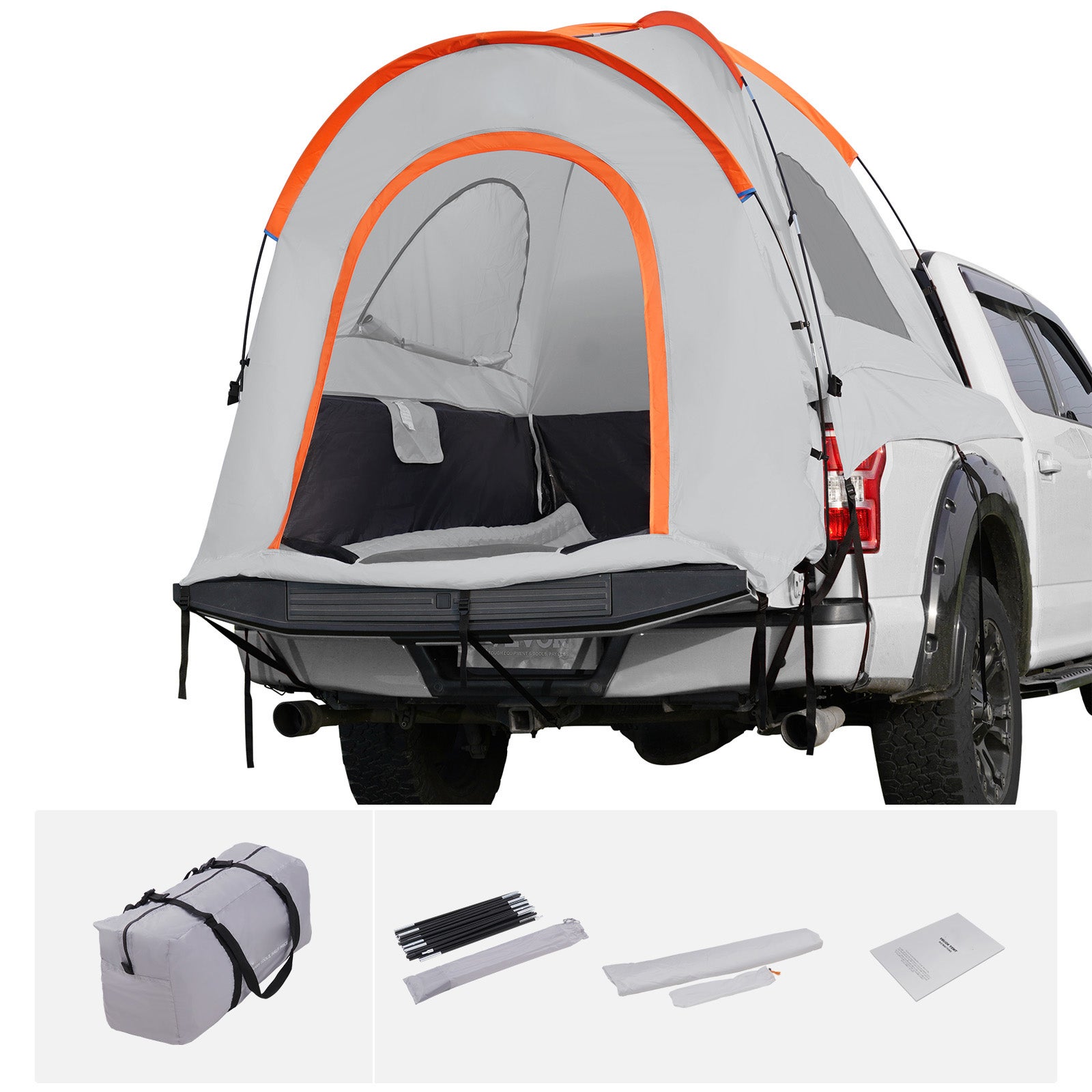 Tente de Camion,SucceBuy Tente de Camionnette 1,6 à 1,8 m,avec Couche de Pluie et Sac de Transport,Double Couche Imperméable PU 2000 mm - 3