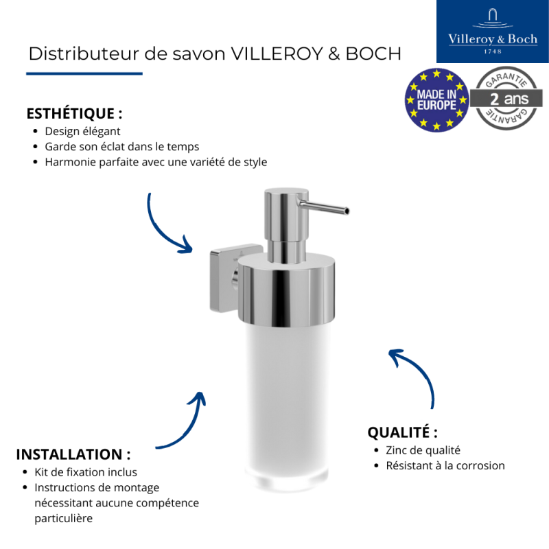 Distributore di sapone VILLEROY ET BOCH Elements - Cromo lucido - 3