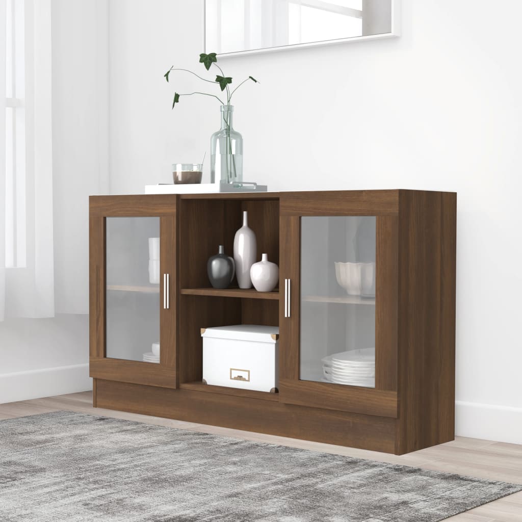 Armoire Vitrine VidaXL Blanc - Bois D'ingénierie, Neuve Sous Emballage, Buffet Rustique Pour Salon