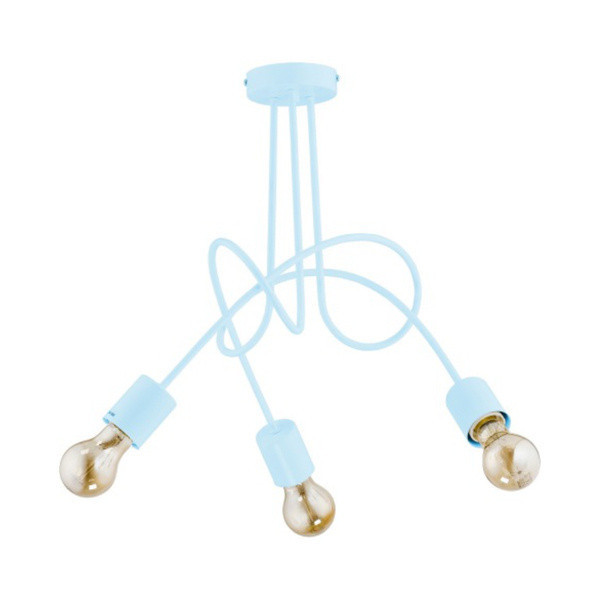 Lampa sufitowa wisząca Tango niebieska 3xE27x15W dziecięca wym: 41 x 48 x 48 cm metal Alfa