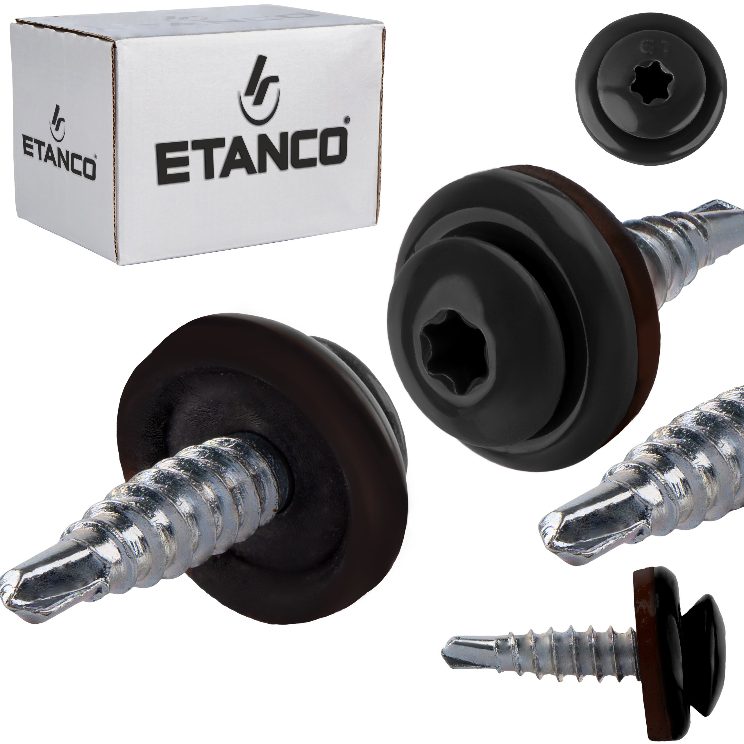 Wkręty farmerskie Etanco GTF02P Panhead Lakierowane RAL 9005 4,8x20 mm 250szt