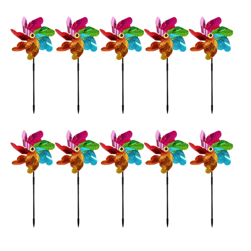 Moulin à Vent Réfléchissant Et Scintillant Avec Piquets, Répulsif D