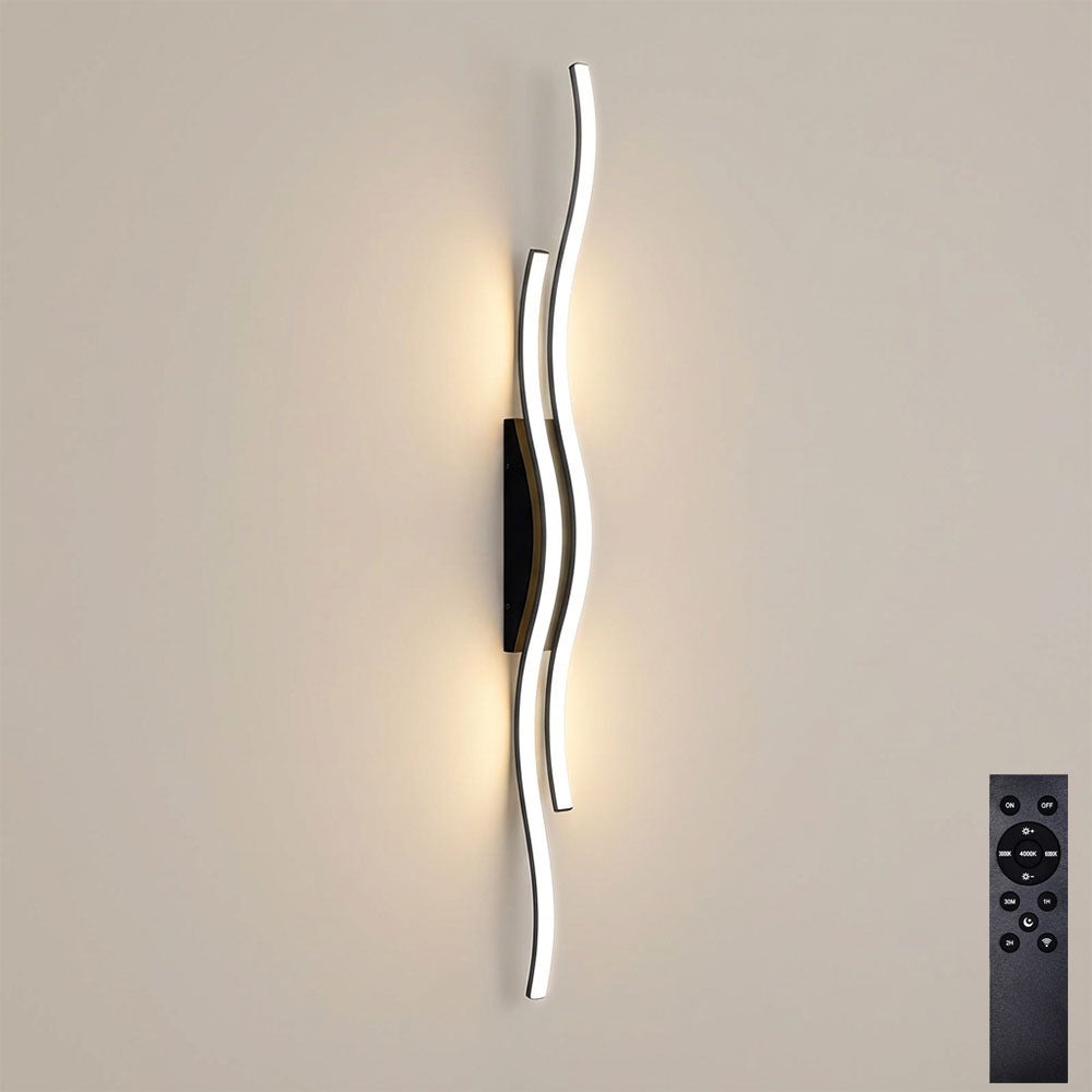 Bezprzewodowe Lampa ścienna Led do wnętrz Biały, lampa łóżkowa możliwość przyciemniania z pilotem 3000K-6000K akrylowa oprawa ścienna do salonu