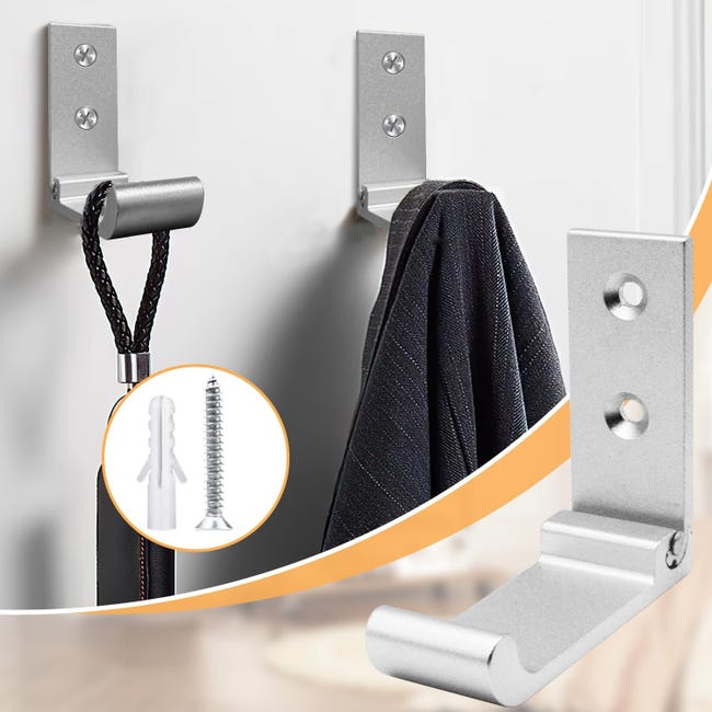 4 Ganci Pieghevoli In Alluminio Per Parete - Supporto Per Cuffie, Cappotti, Borse - Foto 1