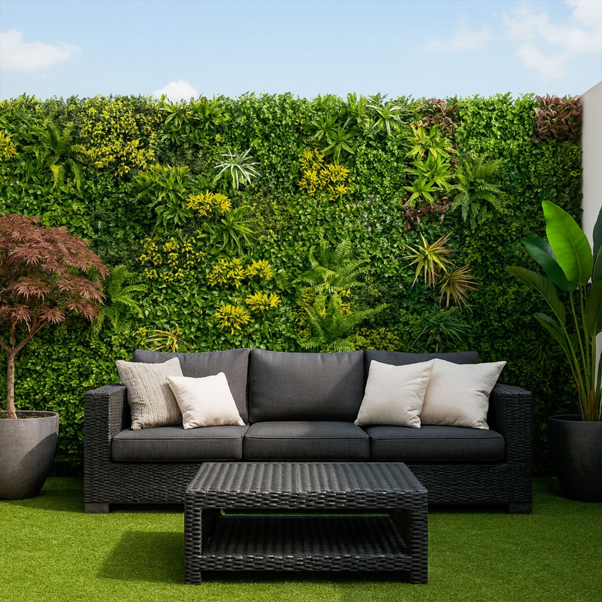 Mur végétal artificiel Jungle 1 × 1 m – un décor végétal pour balcon et clôture - 2