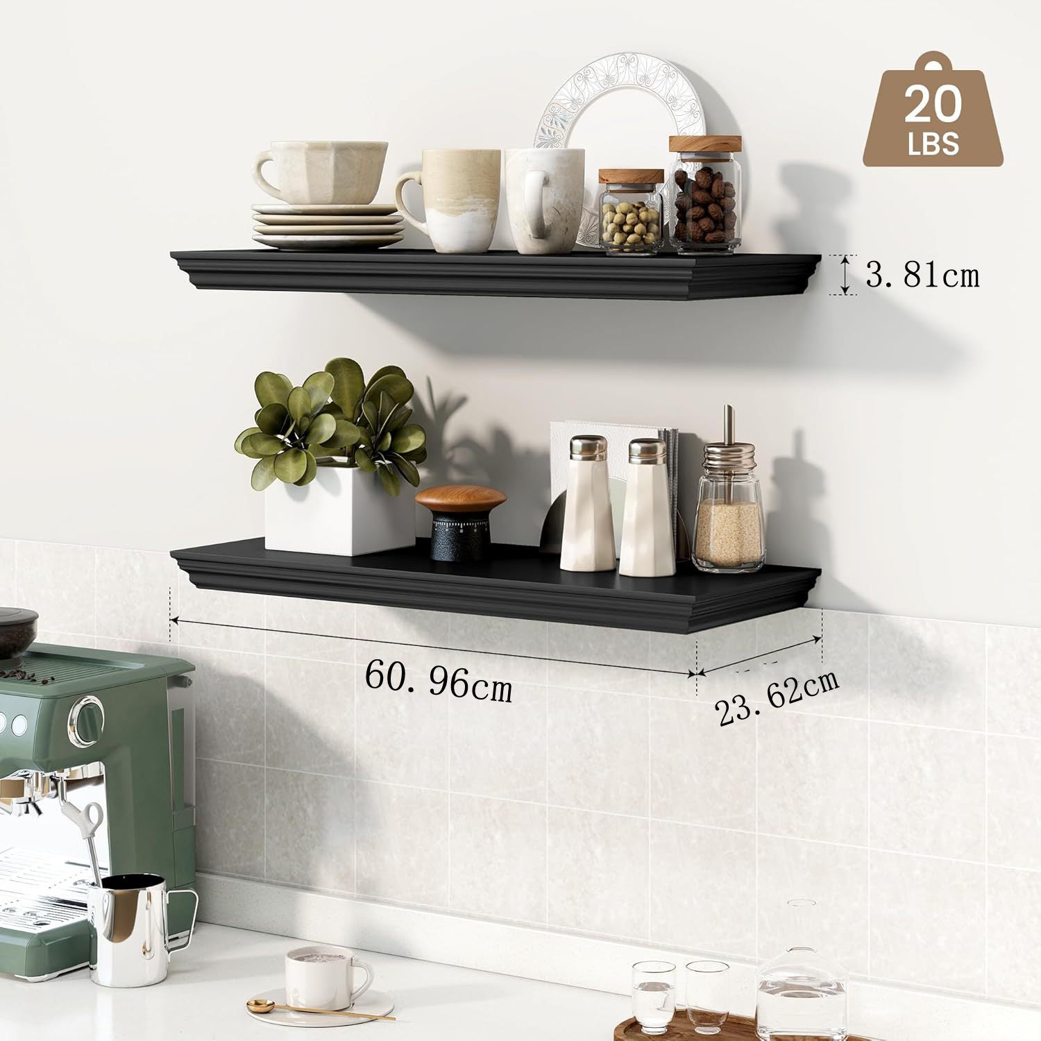 BOMCLAP Estante de parede para decoração e organização, divisória de parede suspensa, estante para suculentas na sala de estar - 2