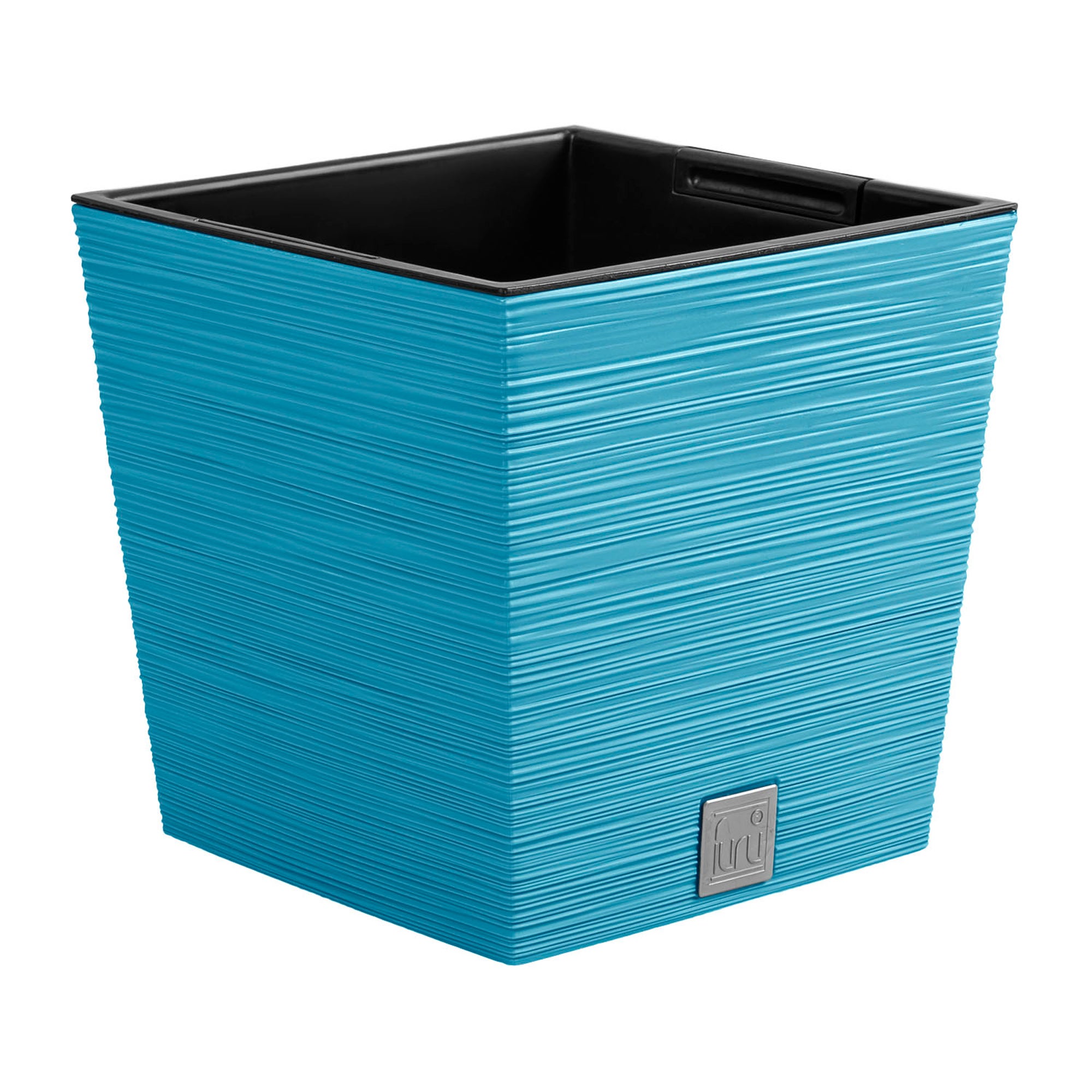 Lot De 3 Pots De Fleurs Carrés FURU Prosperplast - Bleu, 24x24x23.5 Cm, Idéal Balcon