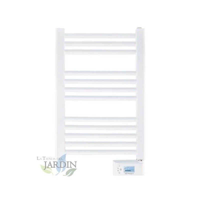 Radiador toallero eléctrico bajo consumo orbegozo 200w, seca y calienta toallas, calentador de toallas con pantalla lcd