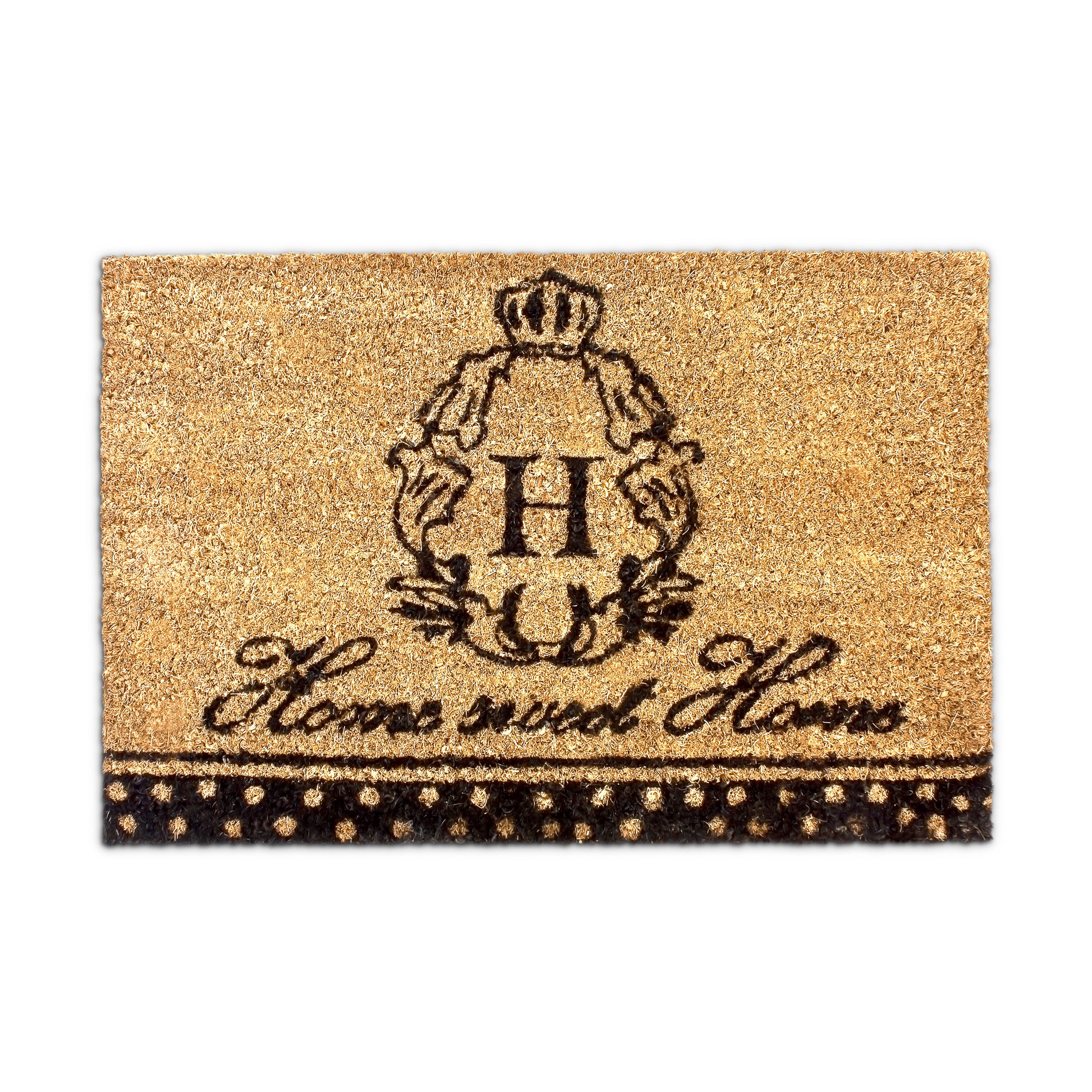 Relaxdays felpudo home sweet home, alfombrilla entrada de coco y pvc, alfombra 40 x 60 cm antideslizante, color natural