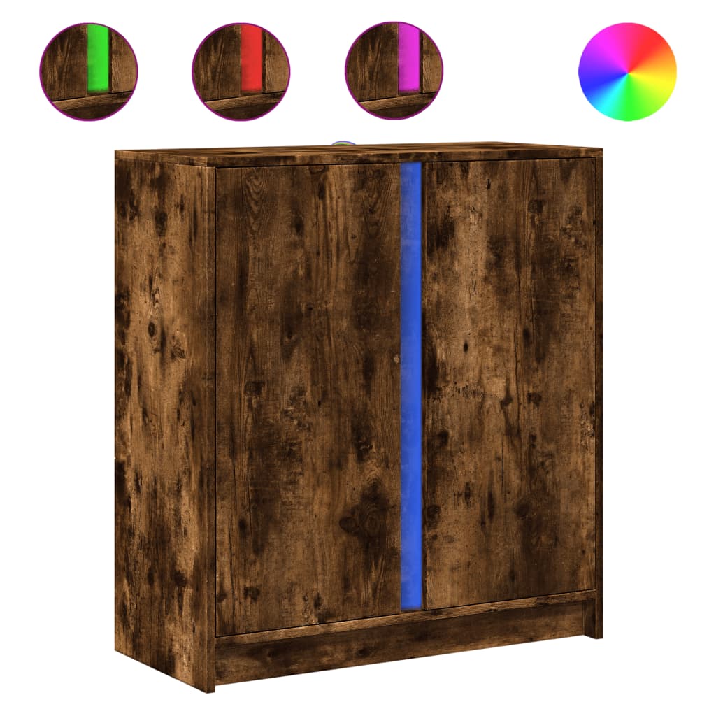 Armadio Da Cucina Alto Con LED E Ripiani Regolabili - Credenza Buffet Per Dispensa E Vini - Foto 6