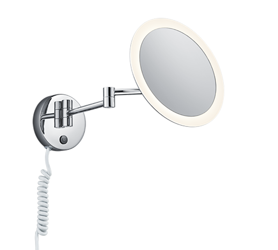 Kinkiet ścienny View chromowany biały LED 3W 3000K 280lm do łazienki wym: 21,6 x 21,6 x 21,6 cm szkło IP44 Trio