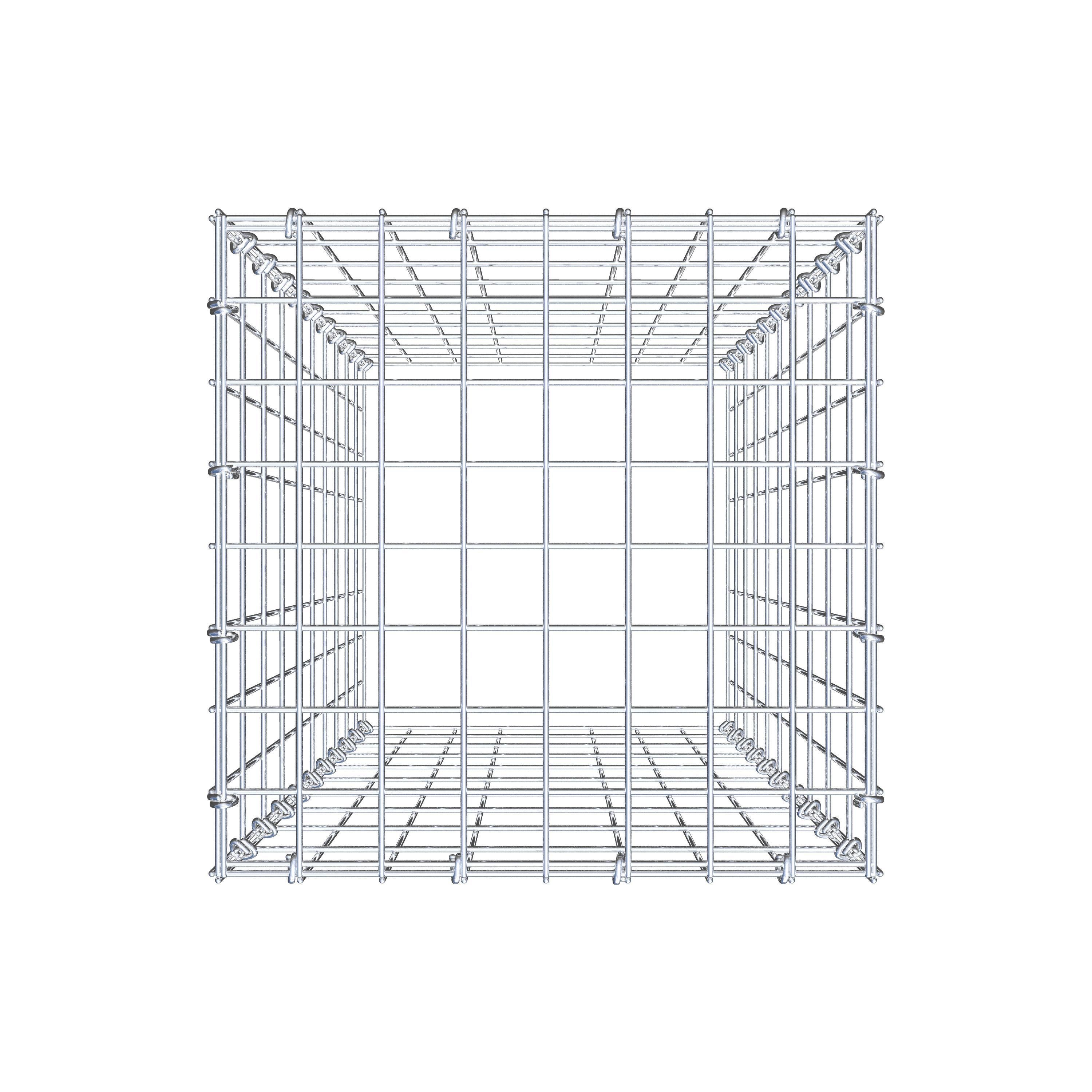 Gavión para apilar en acero galvanizado 100x40x40cm (LxAxP), malla 5 x 10cm, Anillo en C, sin rejilla inferior - 5