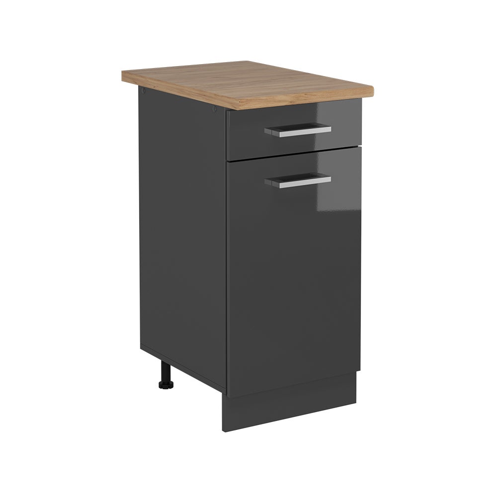 Vicco Szafka dolna do kuchni R-Line, Antracyt wysoki połysk, 40 cm , BP Dąb