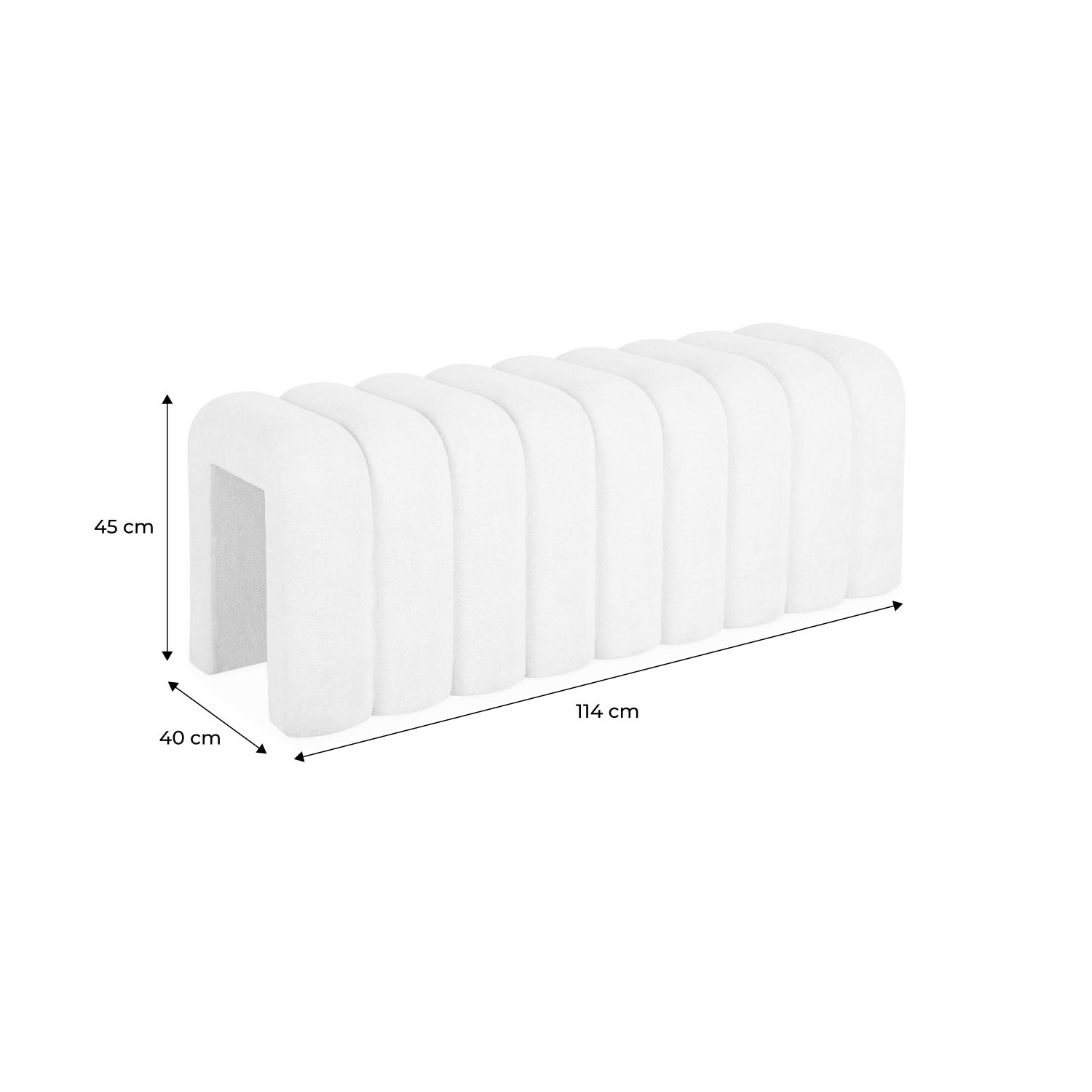 Banc. bout de lit beige contemporain en tissu ITO - 6