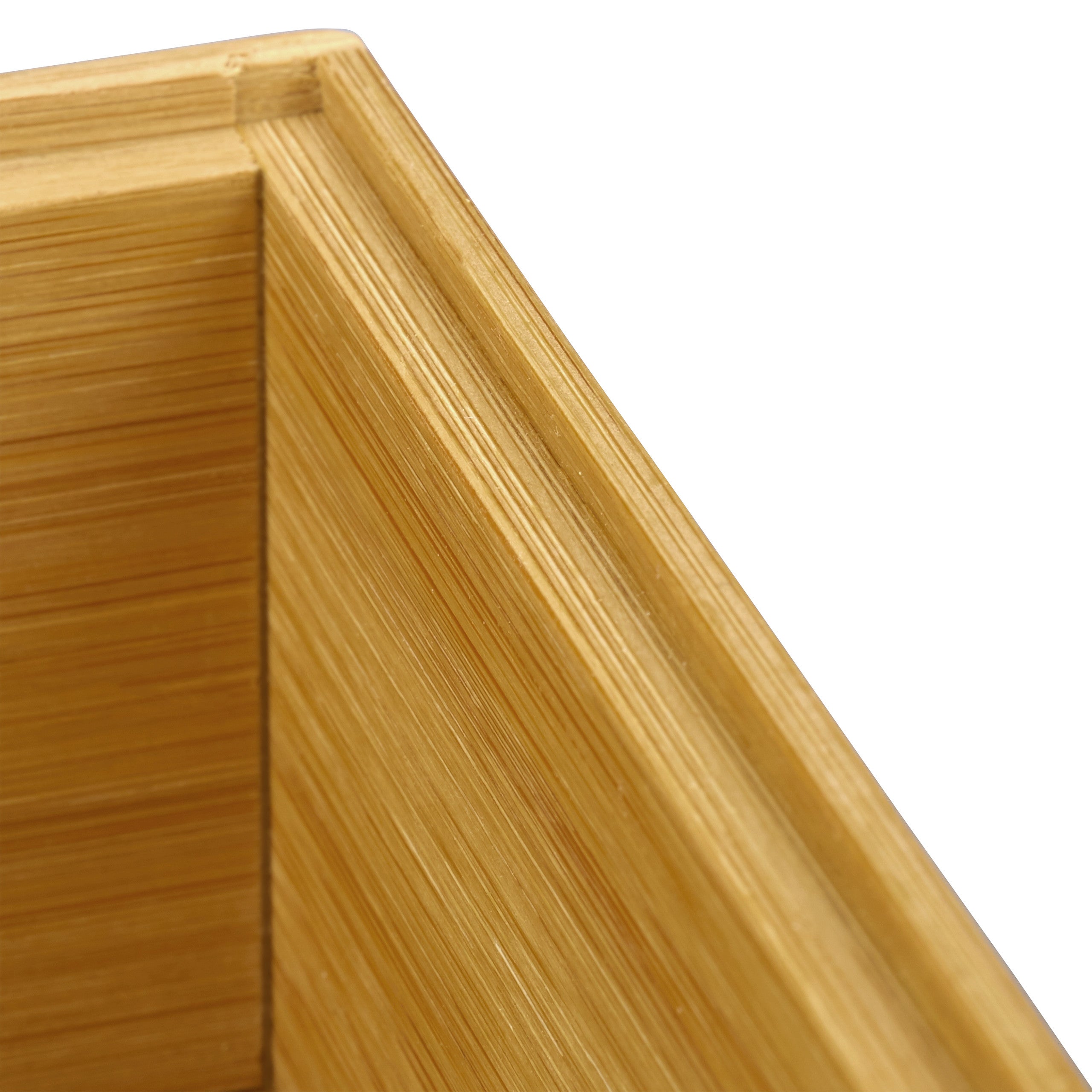 2x Contenitore Portaoggetti in Bambù, Impilabile, per Bagno Cucina Studio, HLP: 7 x 23 x 15 cm, Color Legno Naturale - 8