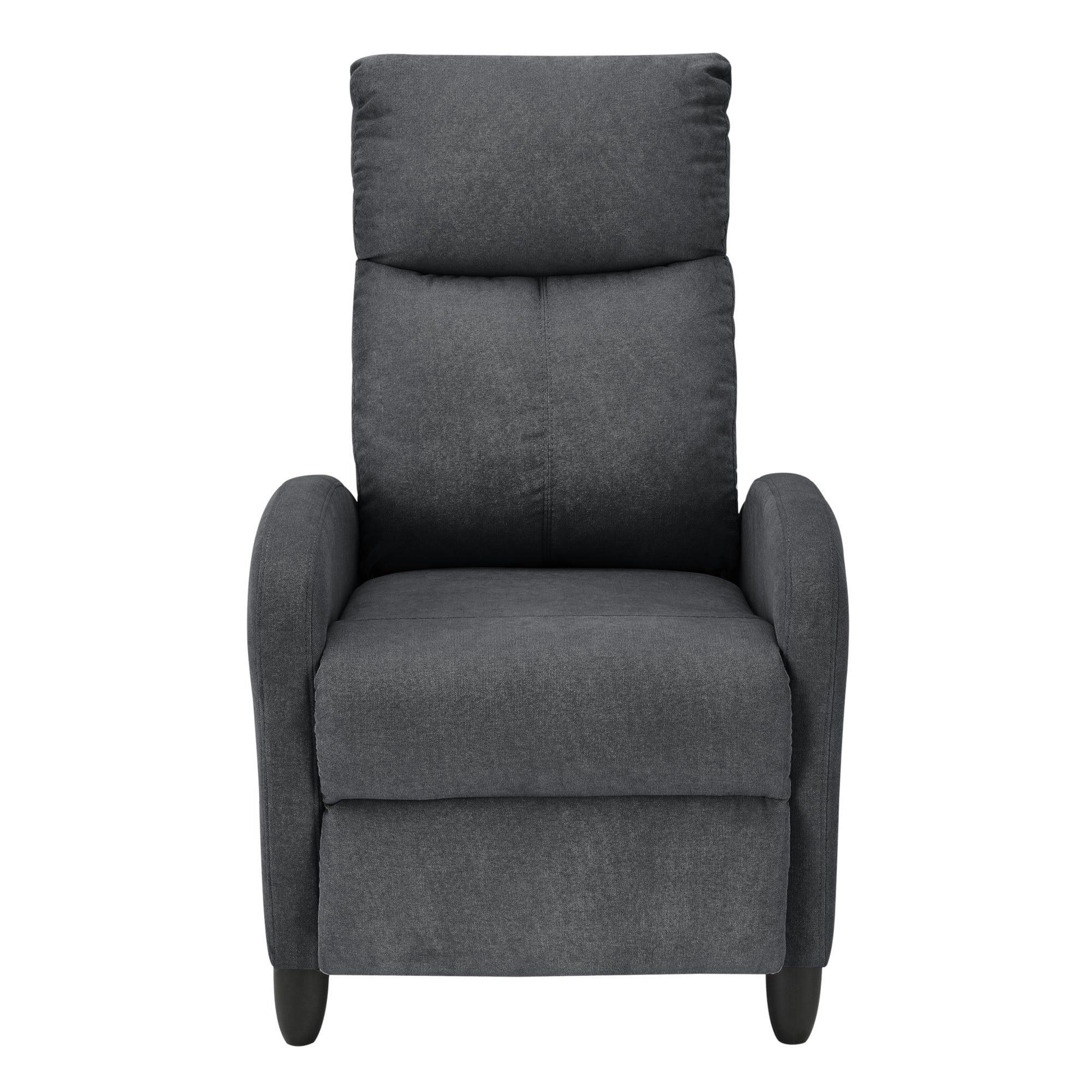Sillón relax con respaldo reclinable y reposapiés tapizado textil 102 cm gris oscuro 03_0005214