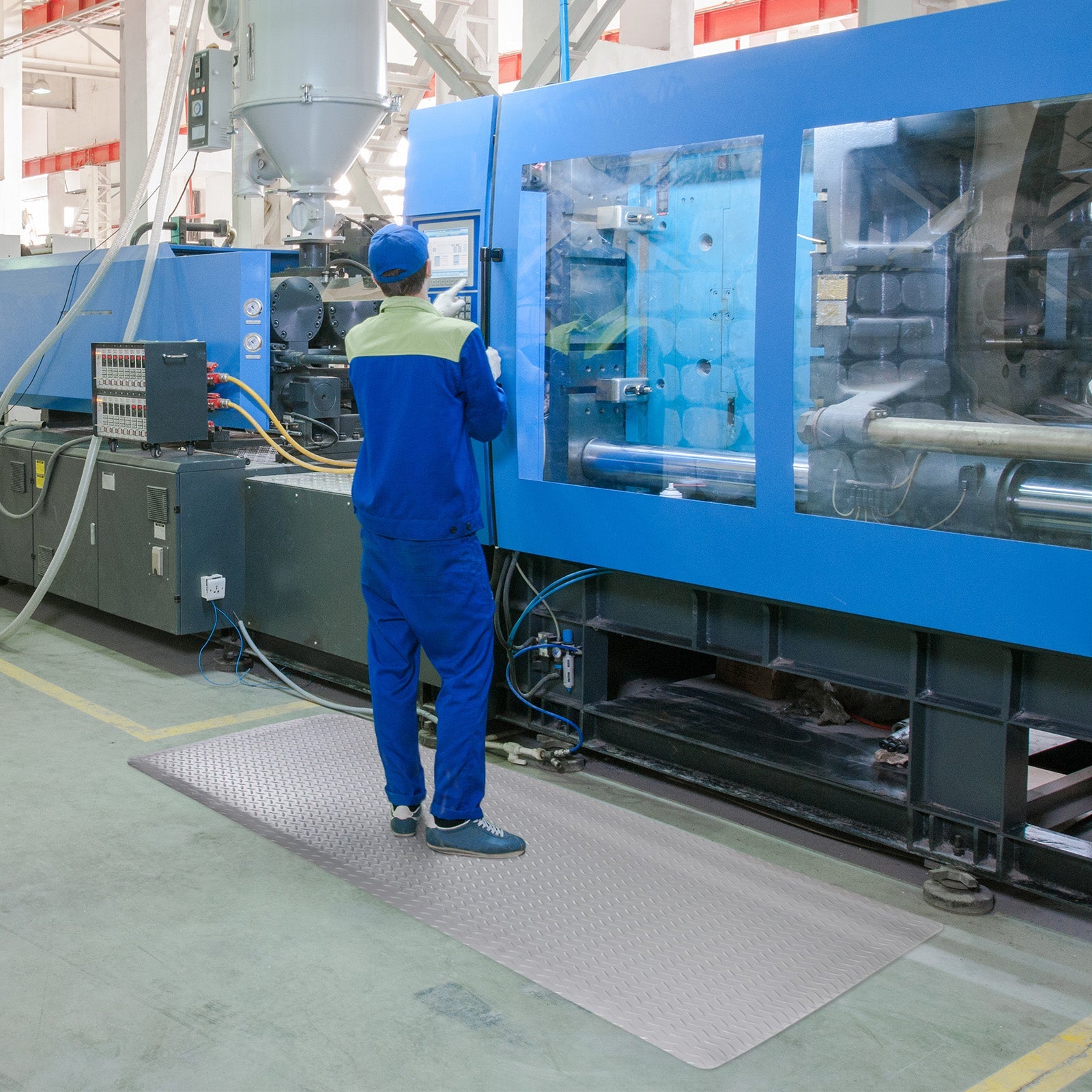 Tapis ergonomique et comfortable Dyna-Protect Diamond Gris 120 x 50 cm - 3