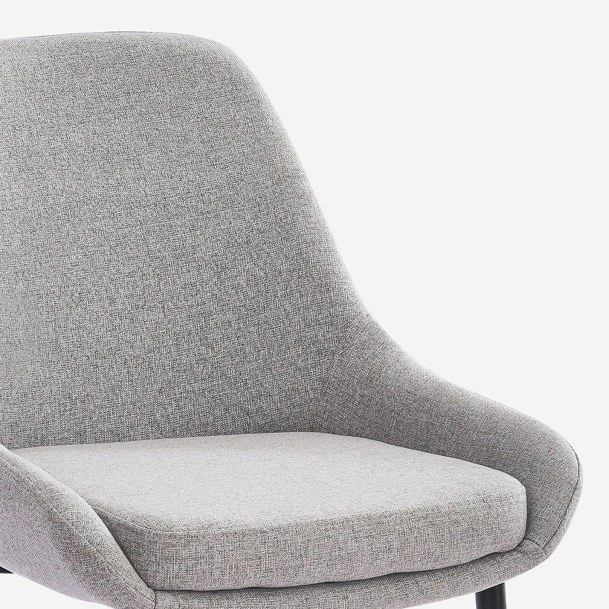 Sedia moderna da cucina in tessuto con gambe in metallo nero Piros - Grigio - 7