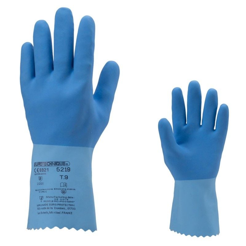 Gants de protection latex Eurotechnique 5220 (lot de 12) Bleu 10 - 3
