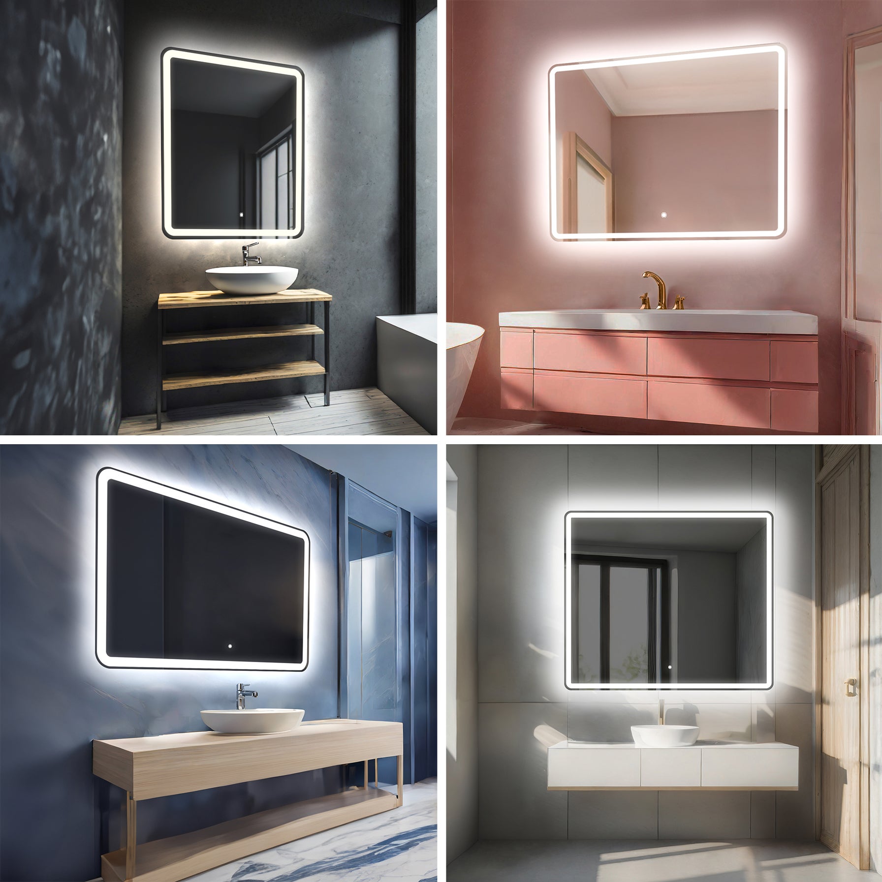 Miroir avec LED Illumination Salle de Bain - Naomi | 150x50 cm | Blanc Froid 7000K | Interrupteur Tactile - 8