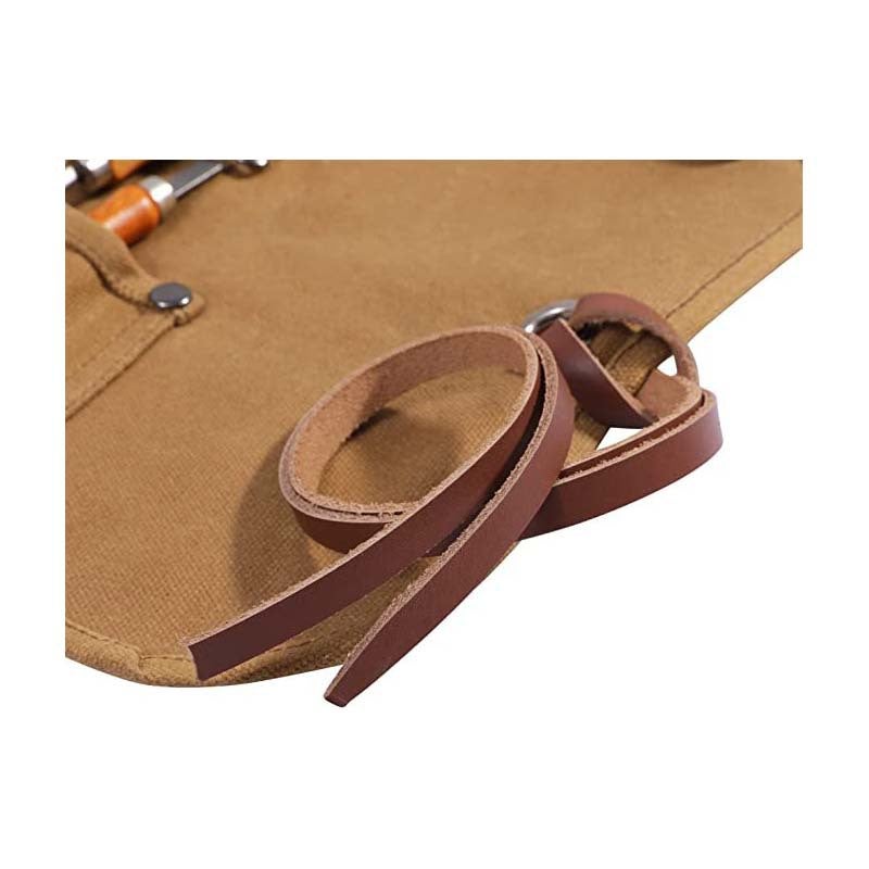 Bolsa de lona encerada com 10 bolsos para ferramentas manuais, chave de fenda, bolsa de zenamento - 3