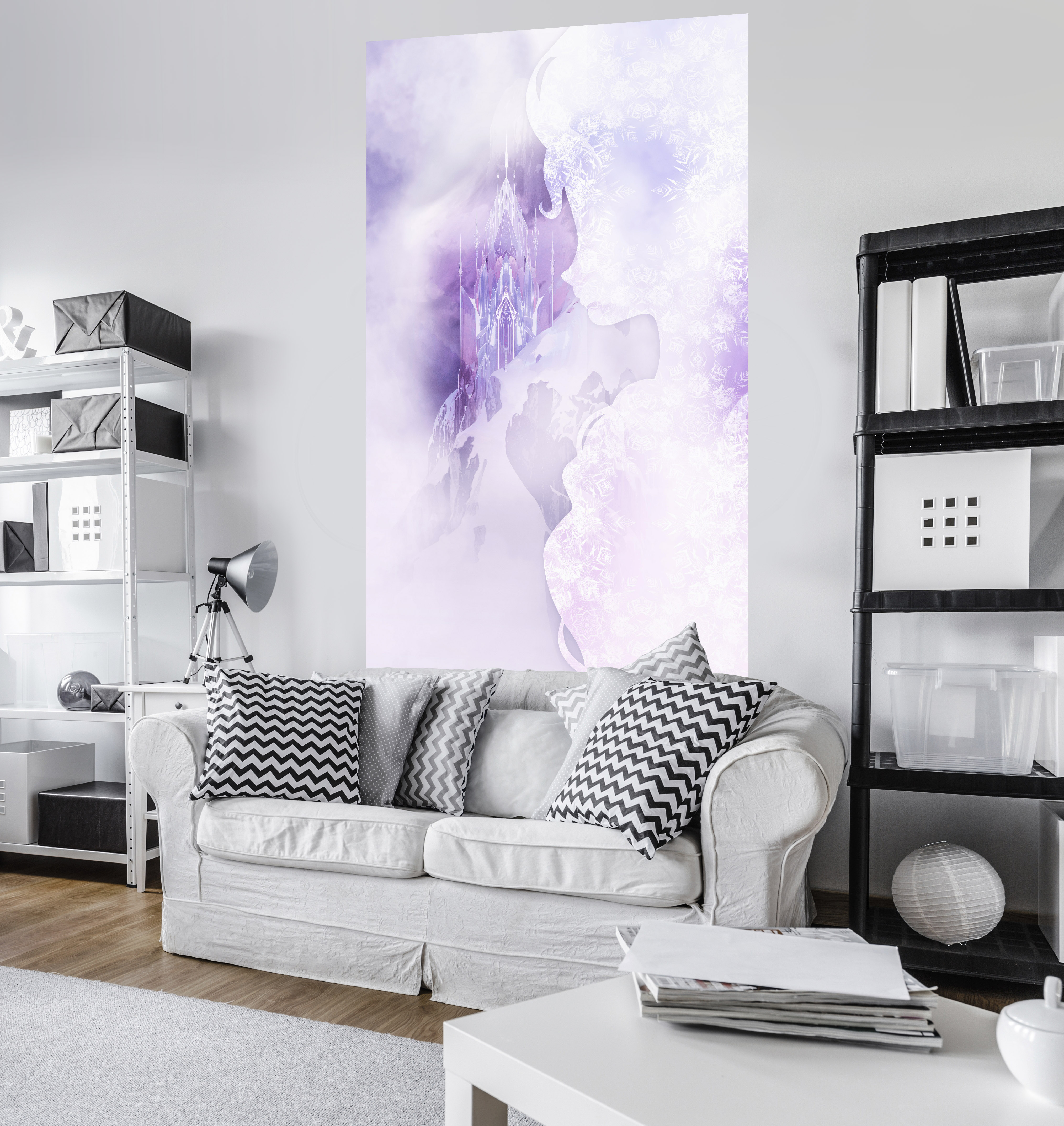 Papel pintado no tejido panorámico de komar - disney frozen winter mist - talla: 120 x 200 cm