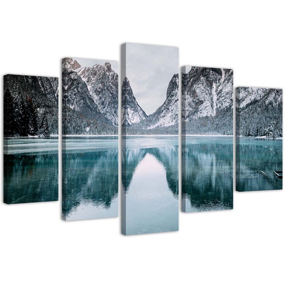 islandburner Quadro su tela Lago morenico delle Montagne Rocciose Canada Stampa Foto Quadri Moderni