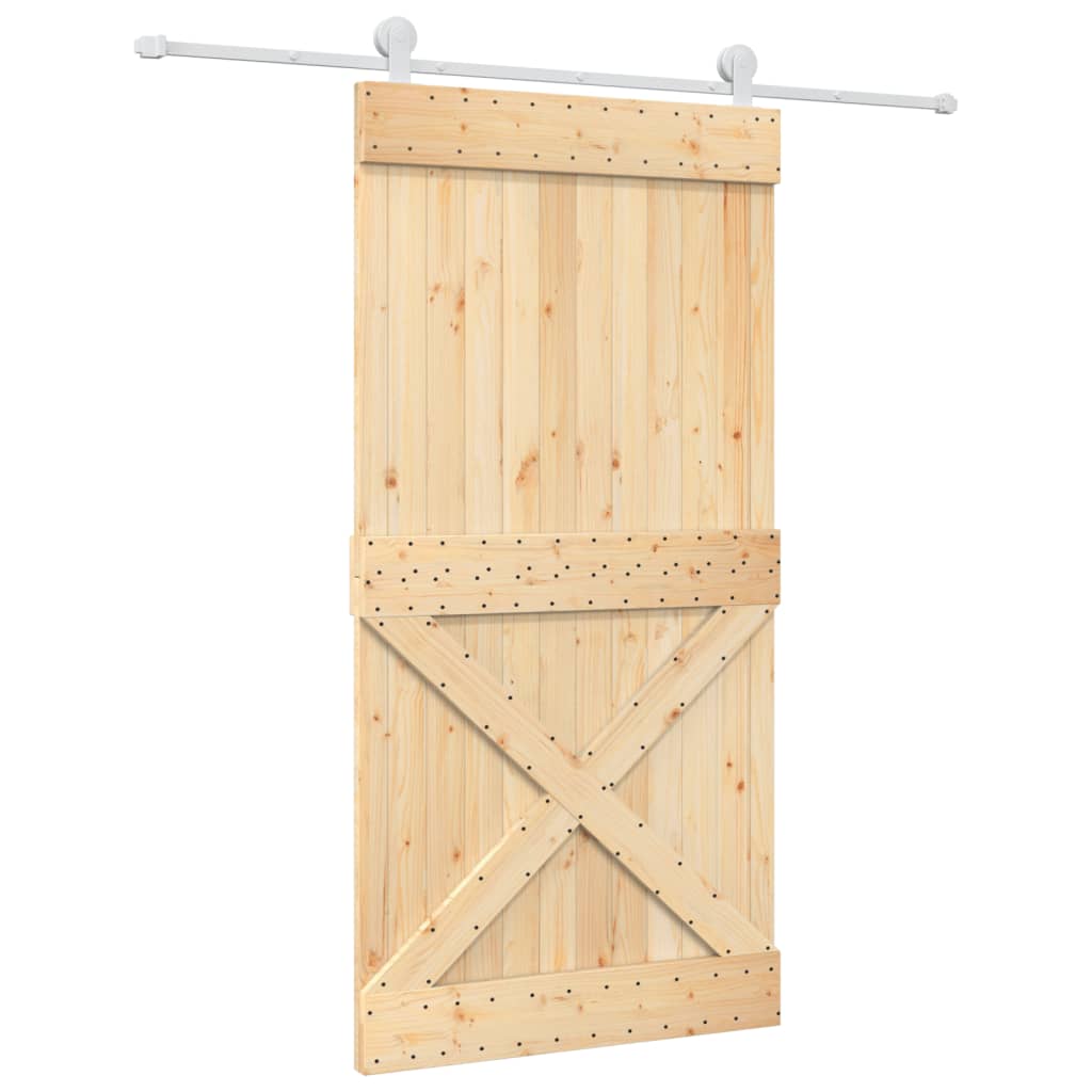 Porte Coulissanteporte Glissante Et Kit De Quincaillerie X Cm Pin Massif Cfw