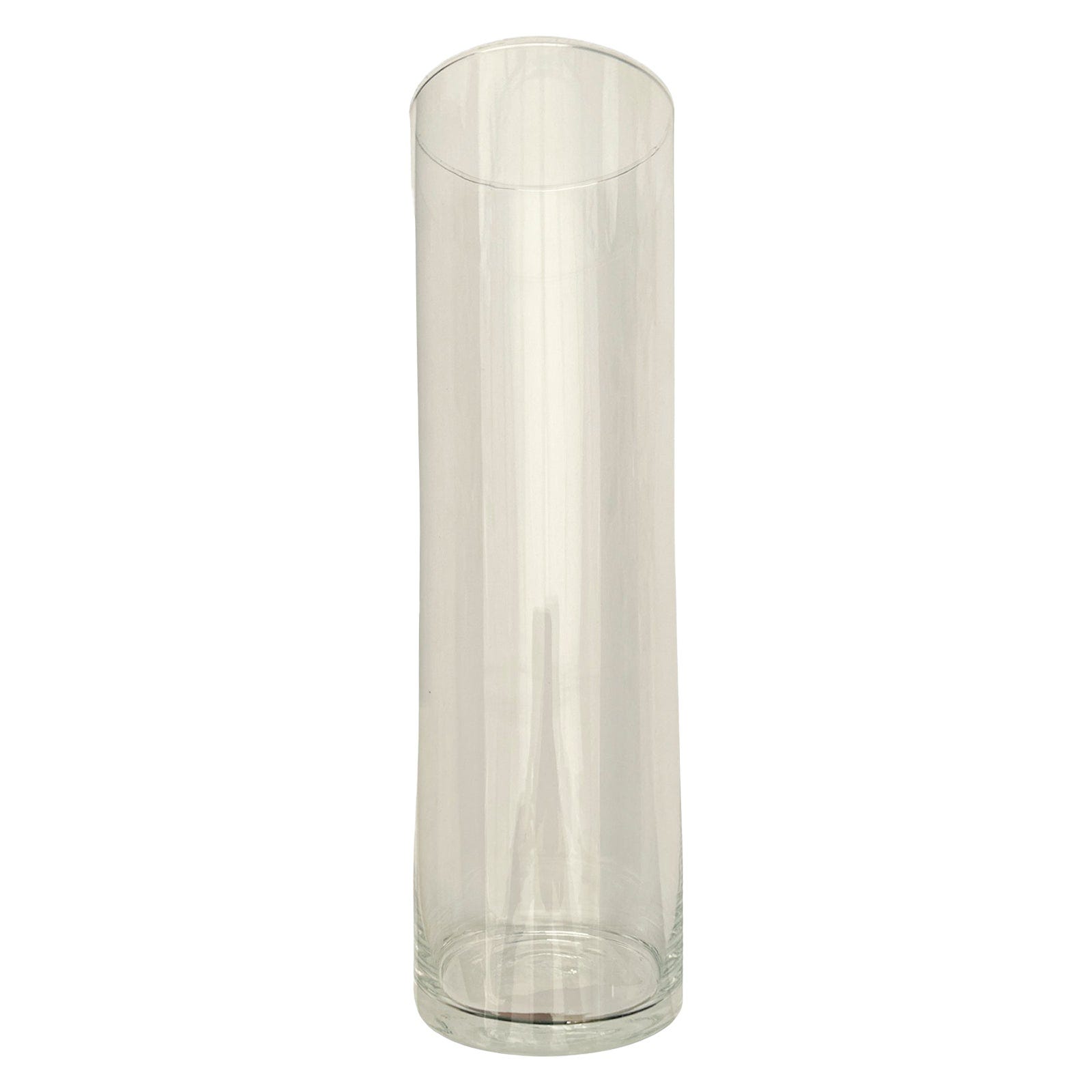 Vaso da Pavimento, Vetro Decorativo Cilindro Freddo Taglio H.60cm (D Vaso da Pavimento, Vetro Decorativo Cilindro Freddo Taglio H.60cm (D
