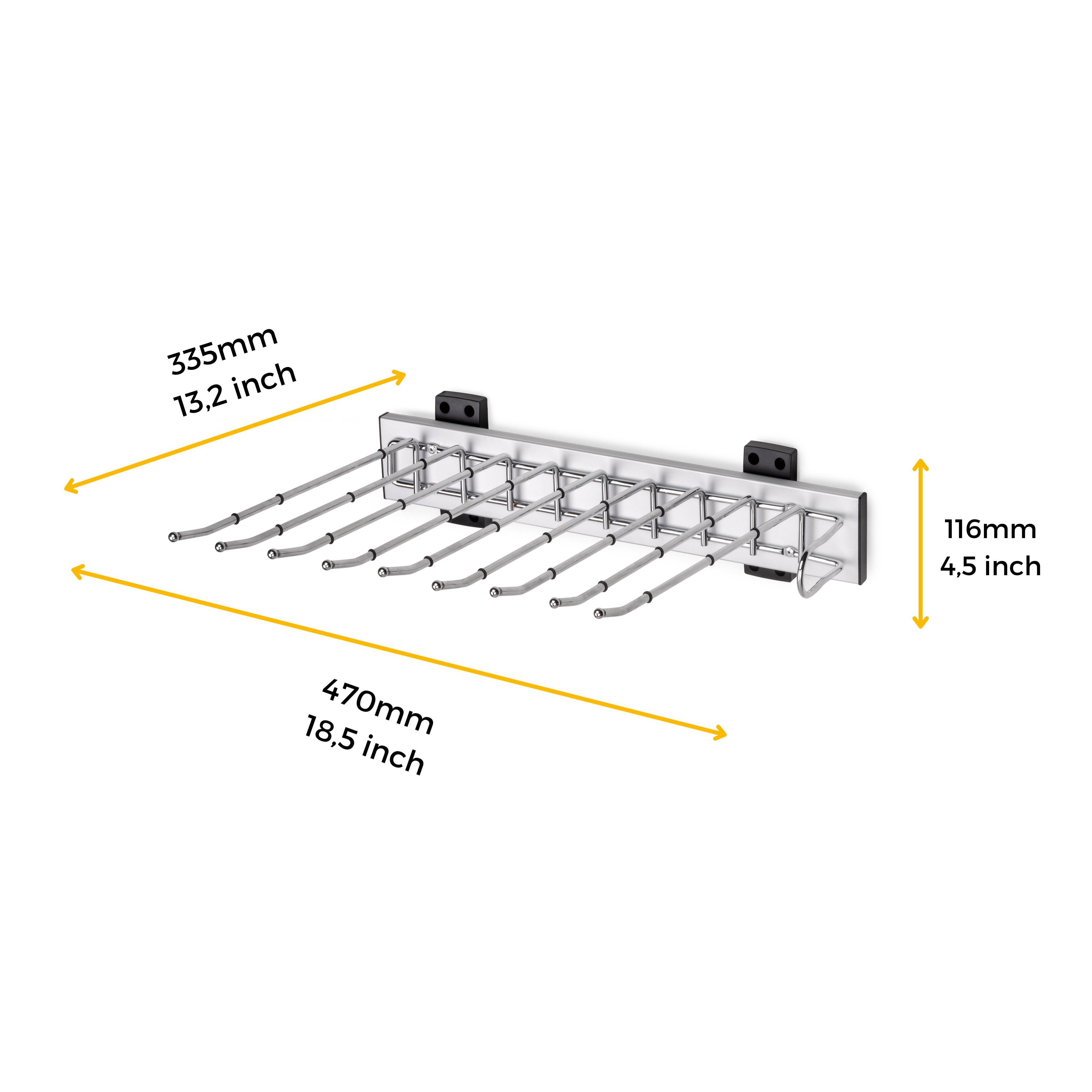 Emuca Porte-pantalons Self à montage latéral pour armoire, Droite, Chromé, Acier et Plastique et Aluminium. - 6