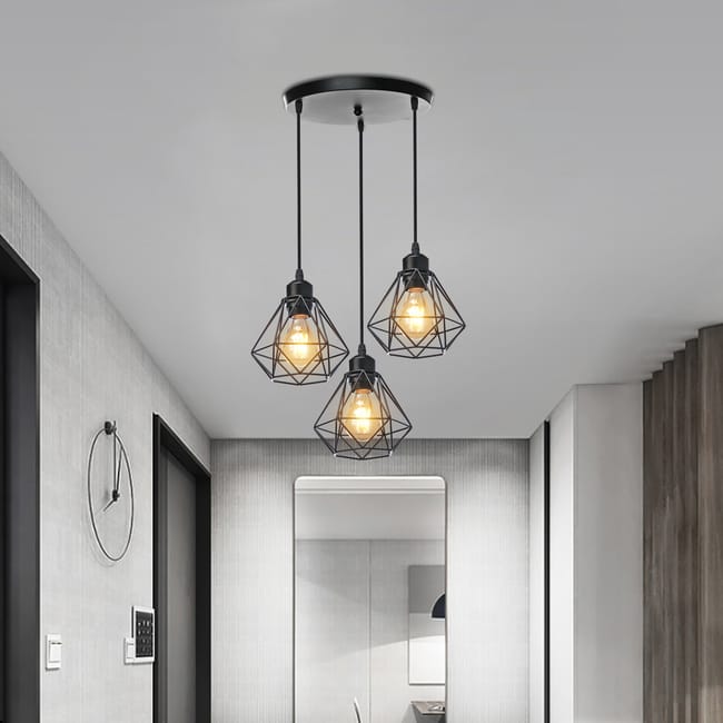 Lampe Rétro Lustre Suspension en Métal Industriel Luminaire pour Cuisine Bar - Maison Lampe Rétro Lustre Suspension en Métal Industriel Luminaire pour Cuisine Bar - Maison