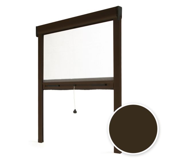 Moustiquaire enroulable fenêtre recoupable 220x125 cm, coffre alu premium marron, Avosdim - 2