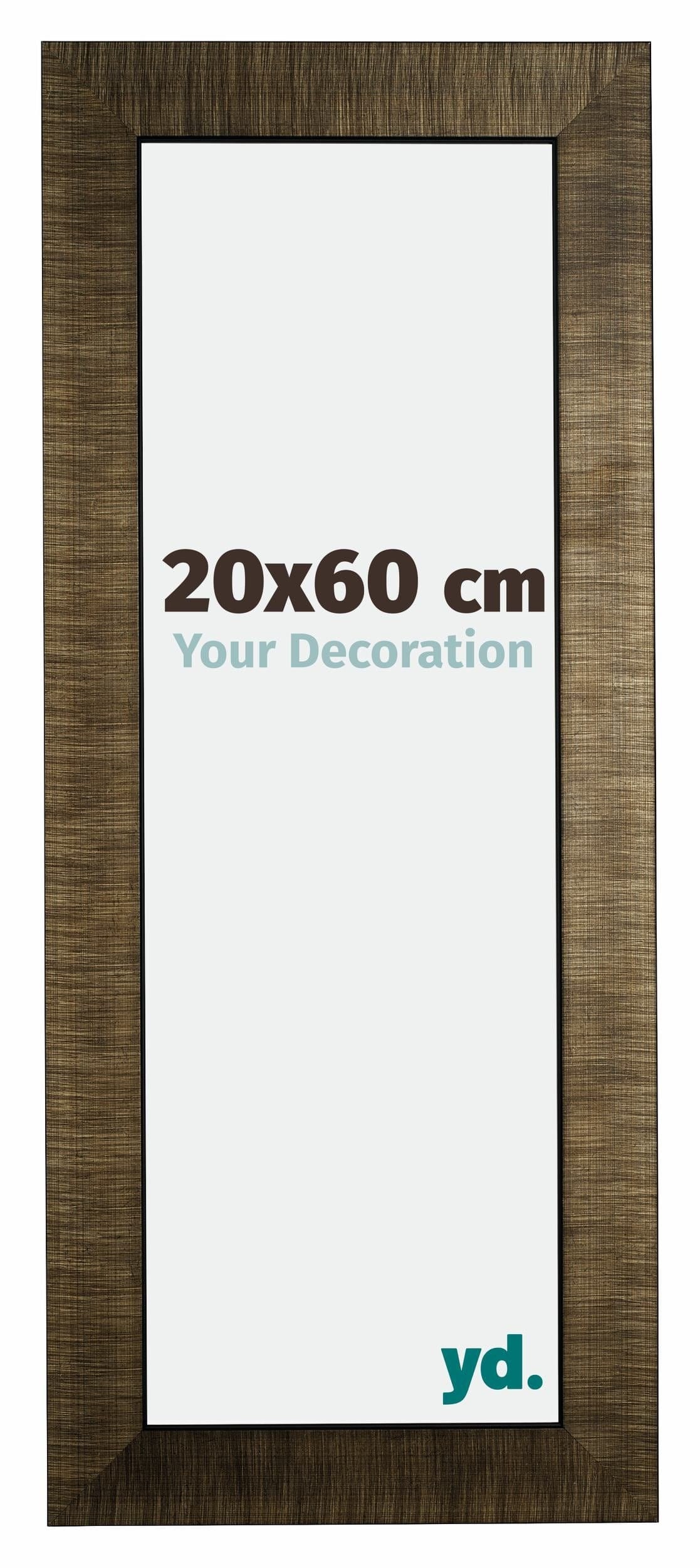 Cadre Photo 20x60 Cm Anthracite Evry - Plastique Avec Verre Acrylique Anti-Reflet, Format Panoramique Moderne