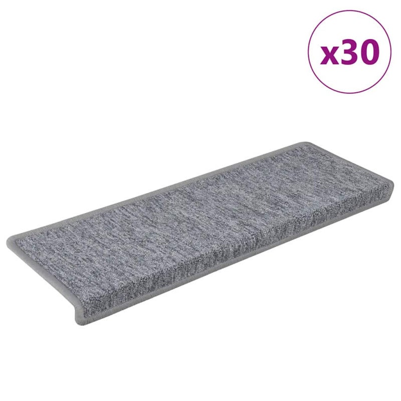 Maty na schody 30 szt. 65x21x4 cm Jasnoszary prostokątny brzeg vidaXL