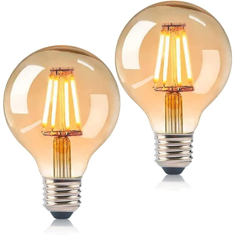 Żarówka LED vintage E27, żarówka Edison retro LED żarówka 6 W Edison Vintage G80 Dekoracyjna żarówka ciepła biel Idealna do oświetlenia domowego