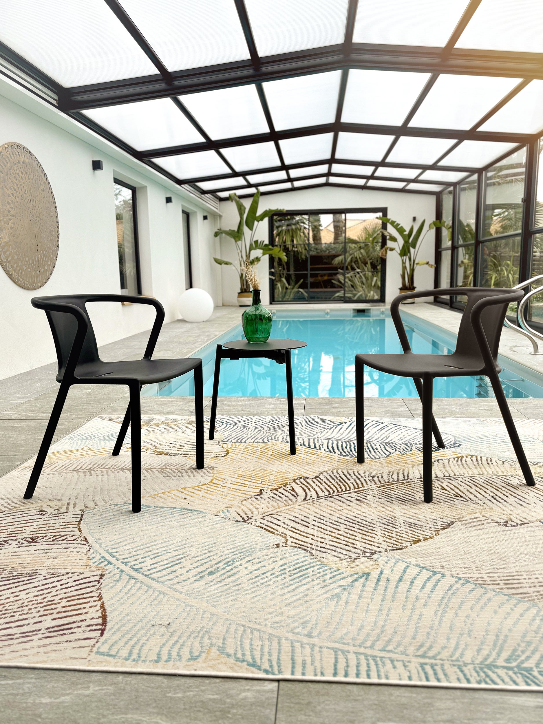 Poltrona da giardino impilabile in polipropilene nero DIEGO CITY