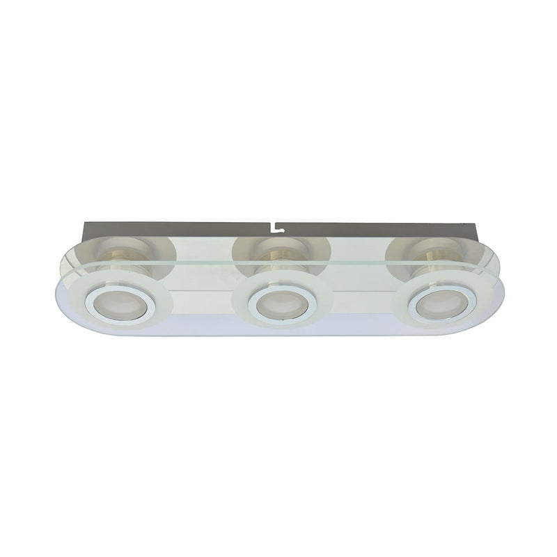 Plafon owalny LED FLAVIO 5,5W 3000K 400lm szkło chromowany przezroczysty wym:7,3x39x11cm IP20 Italux