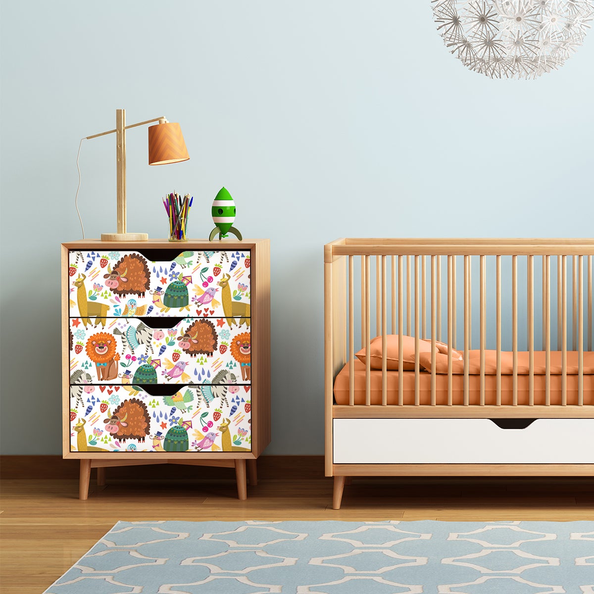 Pegatina muebles para niños animales amantes del campo - adhesivo de pared - revestimiento sticker mural decorativo - 40x60cm - 3